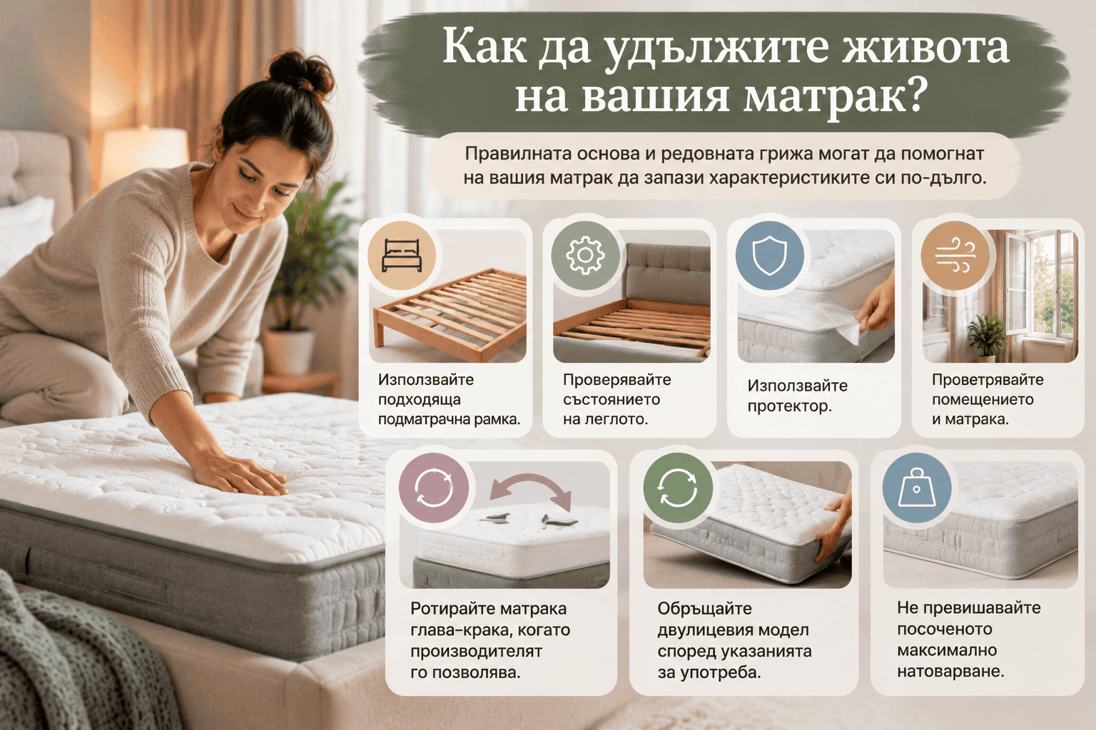 как да удължителжите живота на вашия матрак